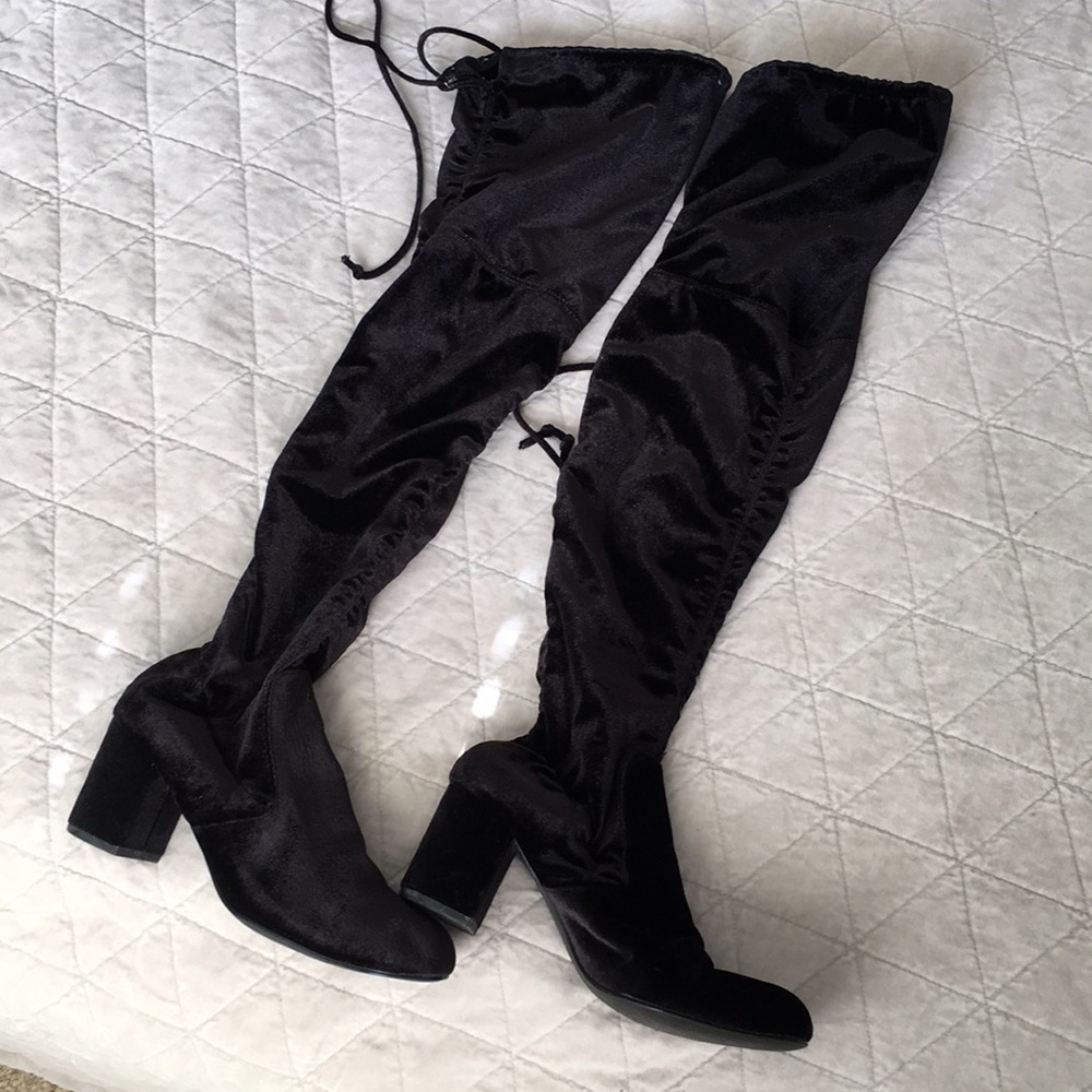 Knee high suede boots